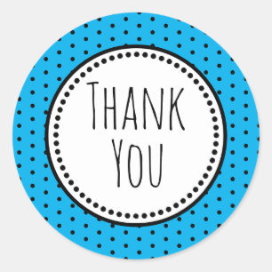 Polka Dot Whimsical Thank You Classic Round Sticker