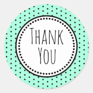 Polka Dot Whimsical Thank You Classic Round Sticker