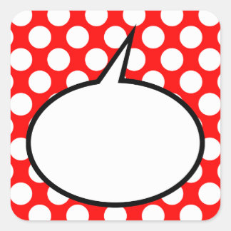 Polka Dot Word Balloon Custom Text Square Sticker