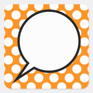 Polka Dot Word Balloon Custom Text Square Sticker