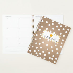 Polka Dot Yellow Apple Teacher Planner