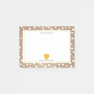 Polka Dot + Yellow Apple Teacher Post-it Notes