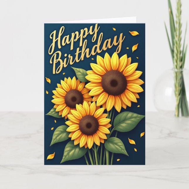 Polka Dot Yellow Bloom Card (Front)