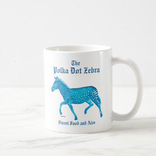 Polka Dot Zebra English Pub - Blue Coffee Mug