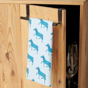 Polka Dot Zebra English Pub - Blue Tea Towel
