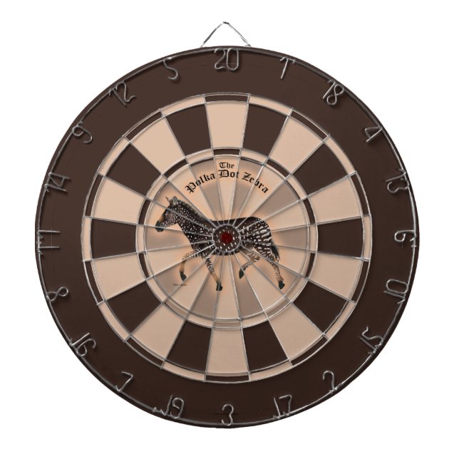 Polka Dot Zebra English Pub Dartboard (Front)