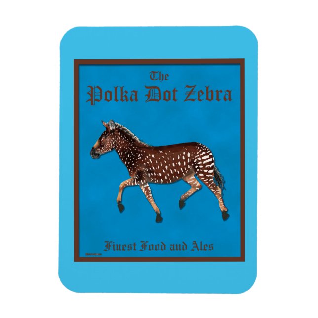 Polka Dot Zebra English Pub Magnet (Vertical)