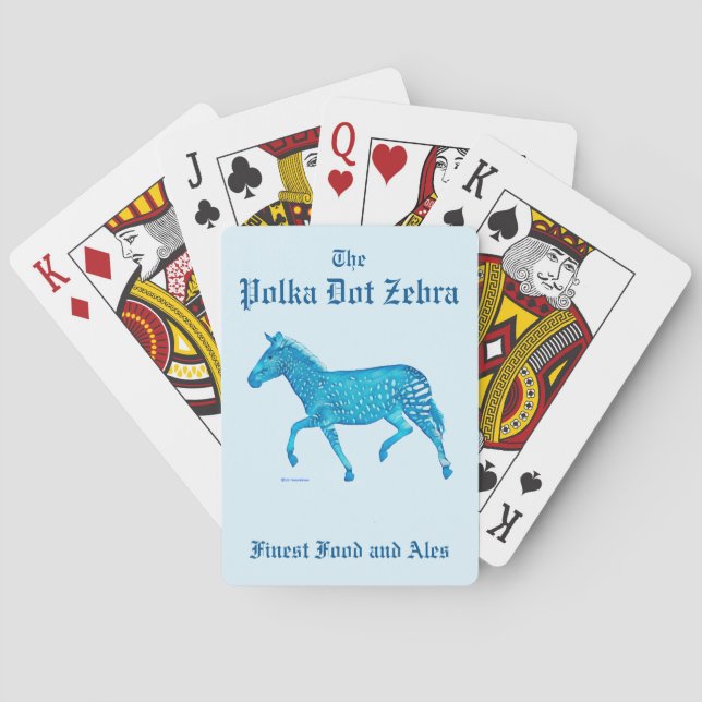 Polka Dot Zebra English Pub Playing Cards (Back)