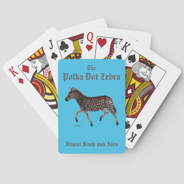 Polka Dot Zebra English Pub Playing Cards (Back)