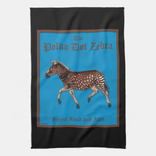 Polka Dot Zebra English Pub Tea Towel
