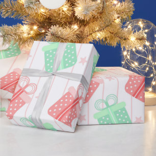 Polka DotGreen and Pink Presents Wrapping Paper