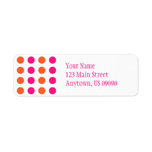 Polka Dots Address Label (Pink / Orange)