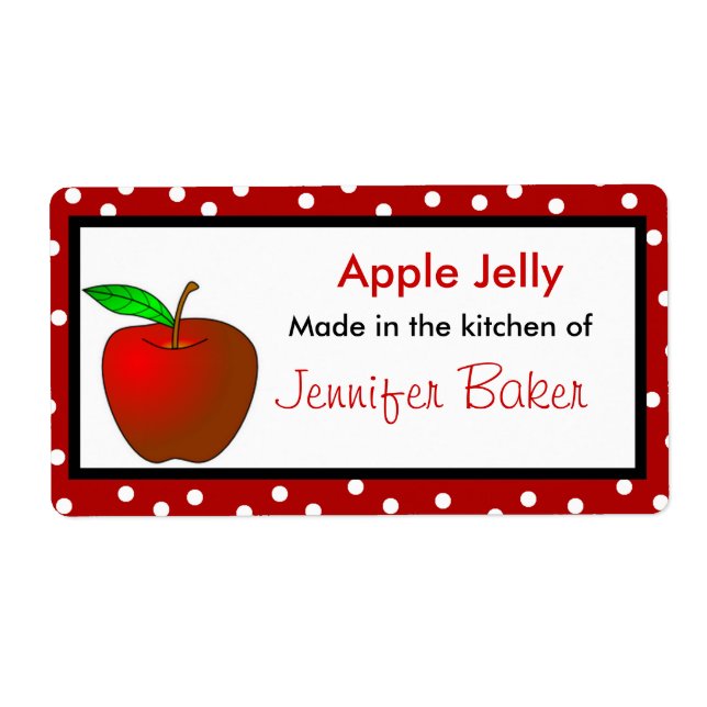 Polka Dots and Apple Food Labels (Front)