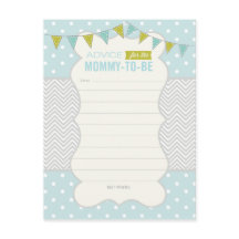 Polka Dots and Chevron Baby Shower Advice Card