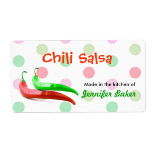 Polka Dots and Chilli Peppers Food Labels
