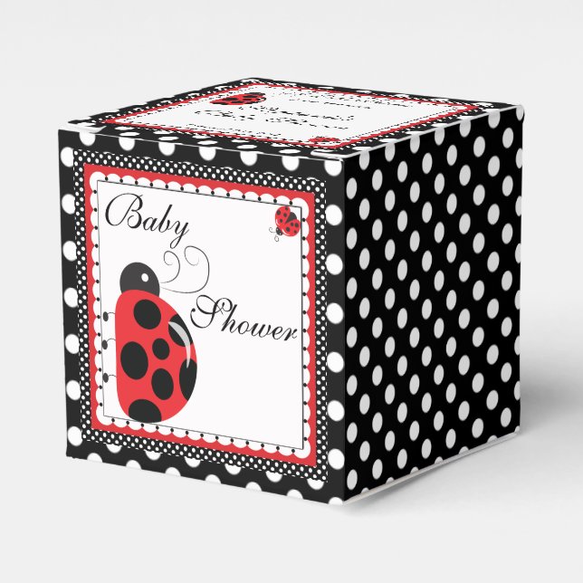 Polka Dots and Cute Ladybugs Party  Favour Box (Front Side)