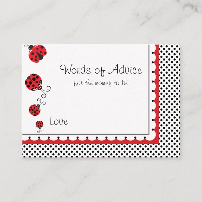 Polka Dots and Cute Ladybugs Words of Advice (Front)