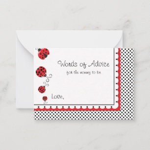 Polka Dots and Cute Ladybugs Words of Advice Card