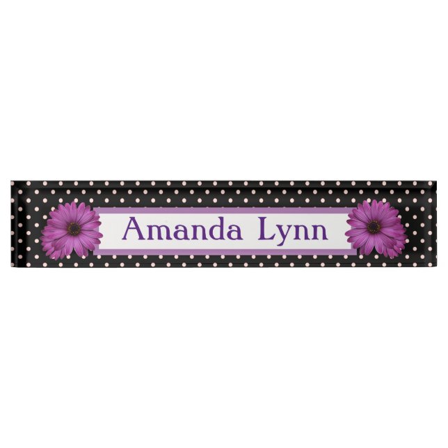 Polka Dots and Daisies Nameplate (Front)
