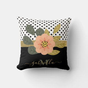 Polka Dots and Floral Cushion