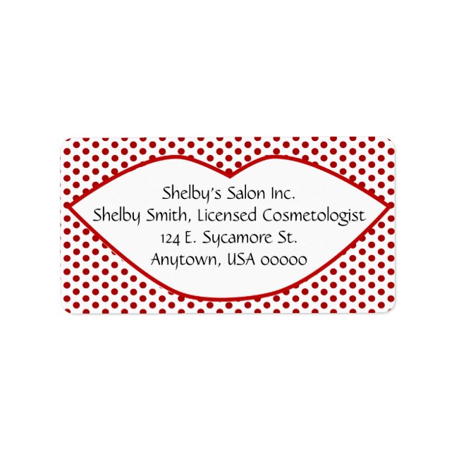 Polka Dots and Lips Address Labels (Front)