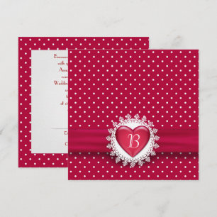 Polka Dots and Red Heart Invitation
