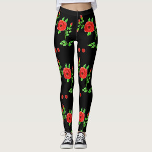 Polka-Dots And Roses Leggings