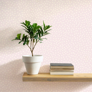 Polka Dots and Spots Cream on Blush Pink Wallpaper