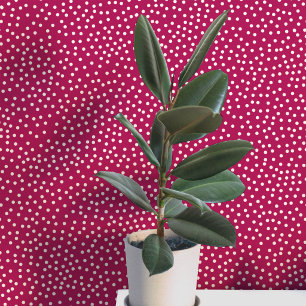 Polka Dots and Spots Cream on Magenta Red Wallpaper
