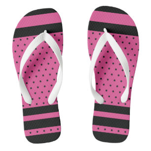 Polka Dots and Stripes Flip Flops