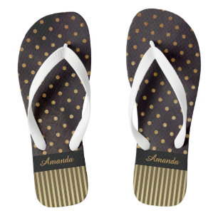 Polka Dots and Stripes Flip Flops