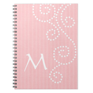 Polka Dots Art Monogrammed Notebook