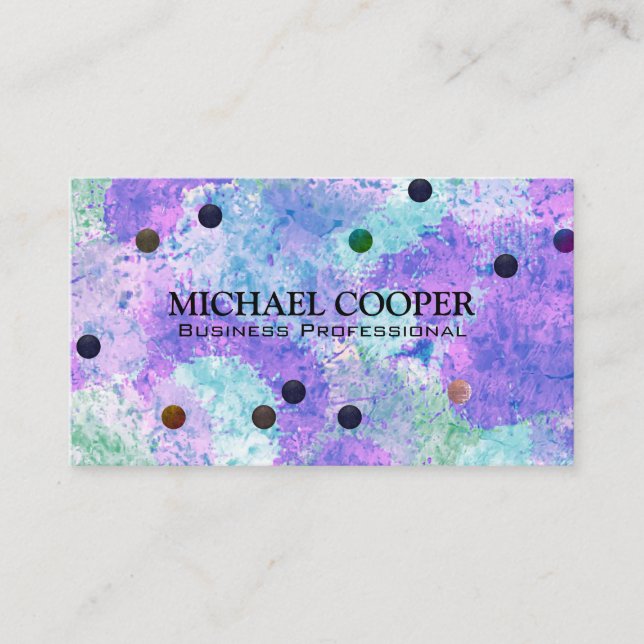Polka Dots | Artistic Texture Backround Business Card (Front)