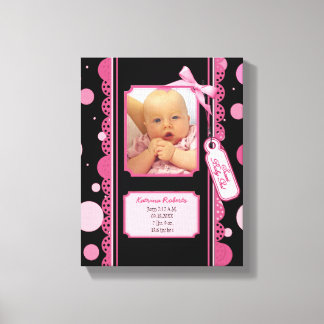 Polka Dots Baby Girl Canvas Print