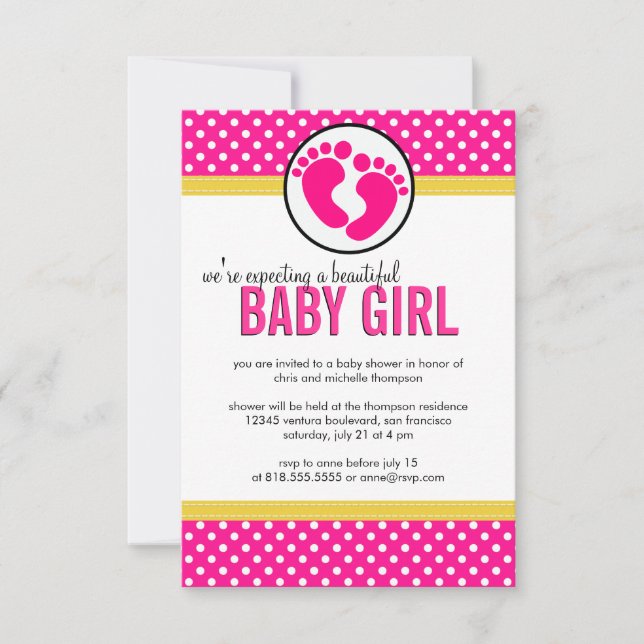 Polka Dots - Baby Girl Shower Invitation (Front)