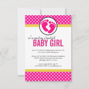 Polka Dots - Baby Girl Shower Invitation