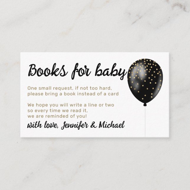 Polka Dots Balloon Sparkles Party Books for Baby Enclosure Card (Front)