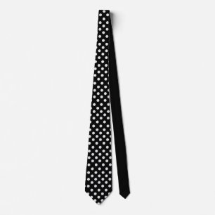 Polka dots black and white tie