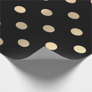 Polka Dots Black Minimal Champaigne Gold Wrapping Paper
