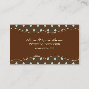 Polka Dots Blue Chocolate  business cards