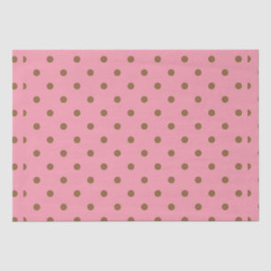 Polka Dots Brown on Pink Tissue Paper
