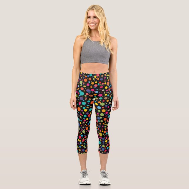 Polka Dots Capri Leggings (Front)