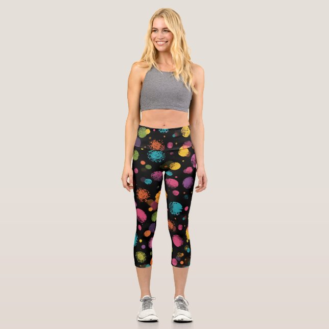 Polka Dots Capri Leggings (Front)