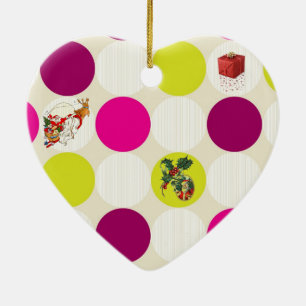 Polka Dots Ceramic Christmas Ornament