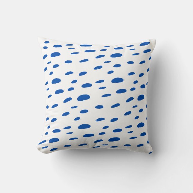 Polka Dots Cobalt Blue Pattern  Cushion (Front)