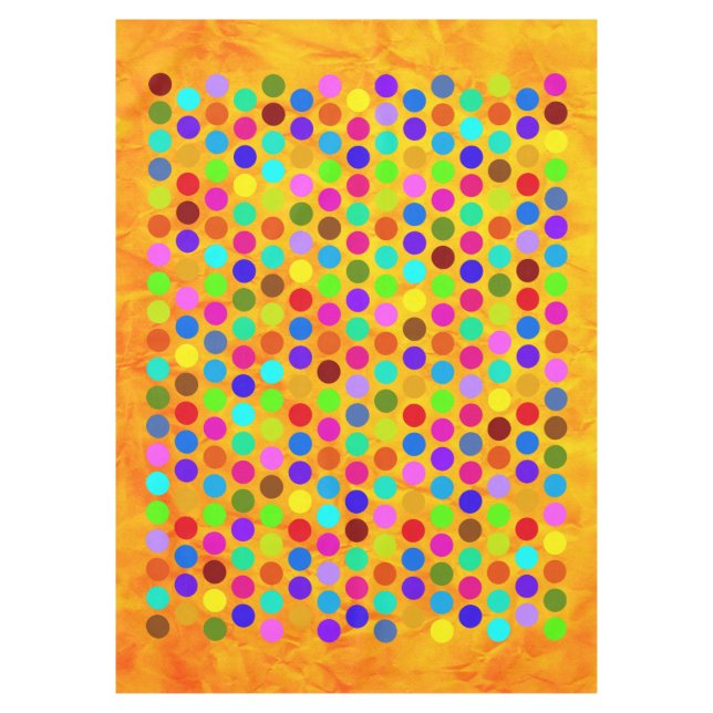 Polka Dots coloured + your background colour Tablecloth (Front)