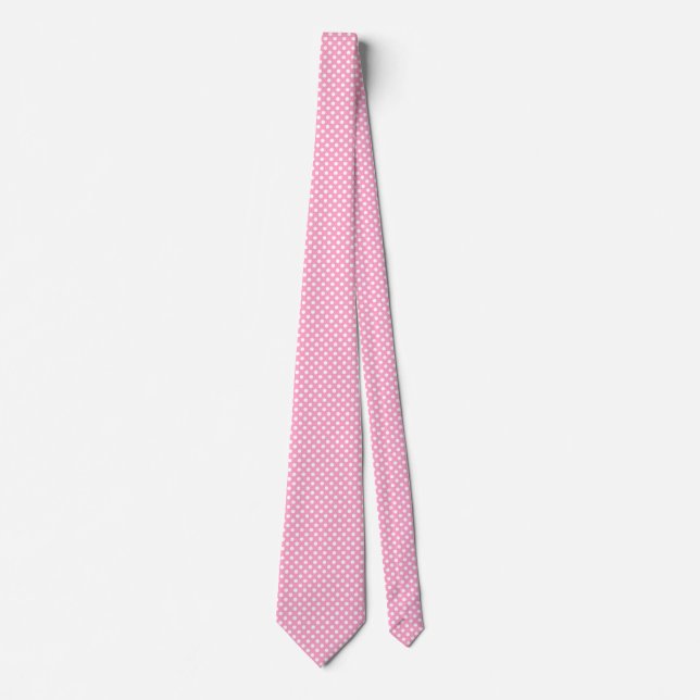 Polka Dots Contemporary Carnation Pink Tie (Front)