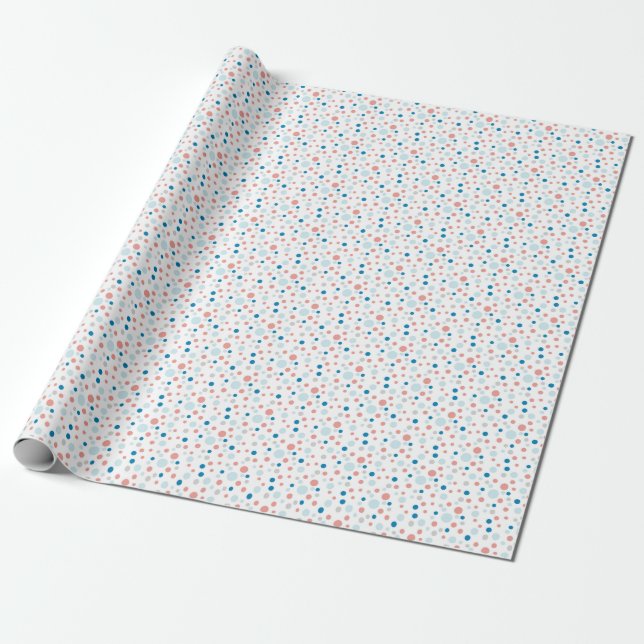 Polka Dots  coordinate for Ellie and the Bluebird Wrapping Paper (Unrolled)
