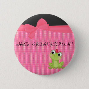 Polka Dots, Cute Froggy-Motivational message 6 Cm Round Badge