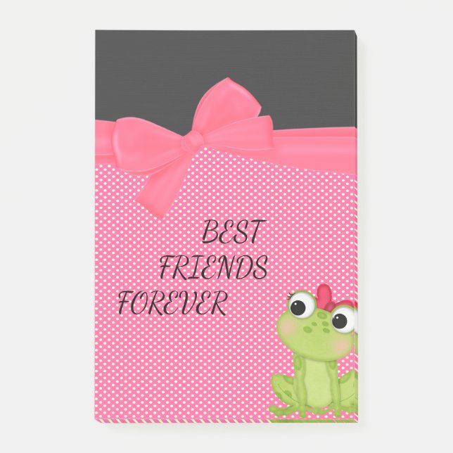 Polka Dots, Cute Froggy-Motivational message Post-it Notes (Front)